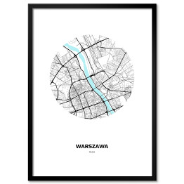 Mapa Warszawy w kole