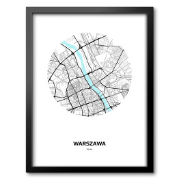 Mapa Warszawy w kole