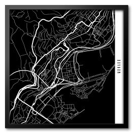 Mapa miast świata - Monako - czarna