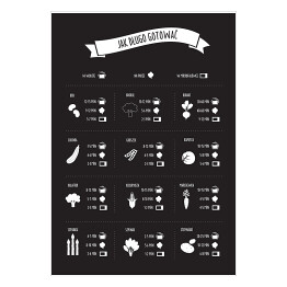 "Jak długo gotować" - ilustracja czarno biała