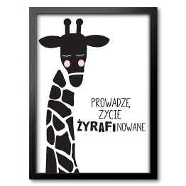 Ilustracja - żyrafa z hasłem motywacyjnym