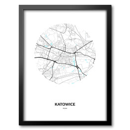 Mapa Katowic w kole