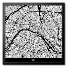 Mapa miast świata - Paryż - biały