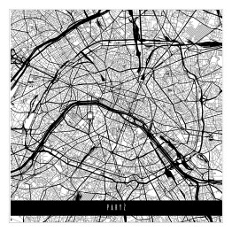Mapa miast świata - Paryż - biały