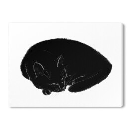 Śpiący czarny koteczek