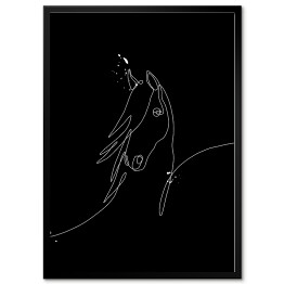 Koń - ilustracja - czarne konie