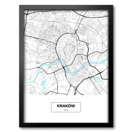 Mapa Krakowa z podpisem na białym tle