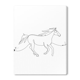Galopujący koń - białe konie