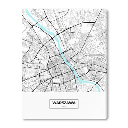 Mapa Warszawy z podpisem na białym tle