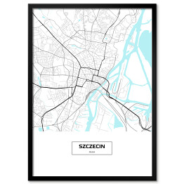 Mapa Szczecina z napisem na białym tle