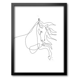 Koń z rozwianą grzywą - białe konie