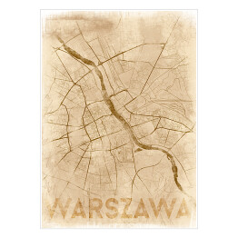 Mapa Warszawy retro