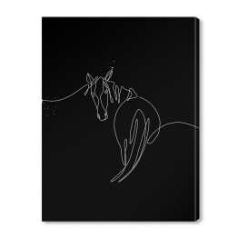 Ilustracja z koniem - czarne konie