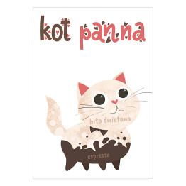 Ilustracja - kot panna - kocie kawy