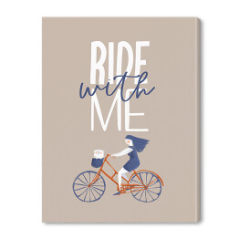 Typografia z rowerem - napis Ride with me