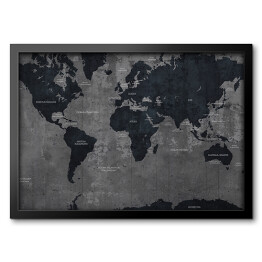 Industrialna mapa świata w ciemnych kolorach