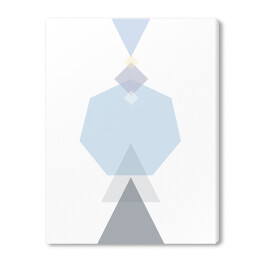 Ilustracja - figury geometryczne w odcieniach błękitu i fioletu na białym tle