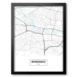 Mapa Bydgoszczy z napisem na białym tle