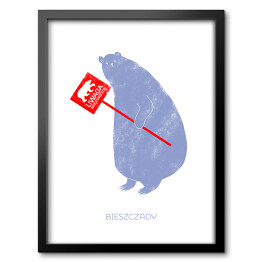 "Uwaga niedźwiedzie" - niebieski miś