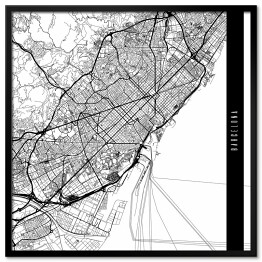 Mapy miast świata - Barcelona - biała