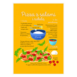 Ilustracja - przepis na pizzę z salami i rukolą
