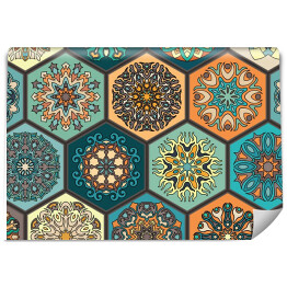Kolorowa arabska mozaika z sześciokątów