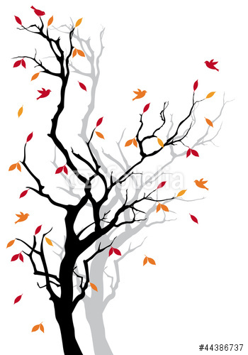 Jesieni Drzewo Z Spada Liśćmi Wektor