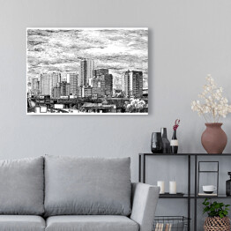 Obraz na płótnie Widok miasta z drapaczami chmur