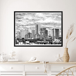 Obraz w ramie Widok miasta z drapaczami chmur