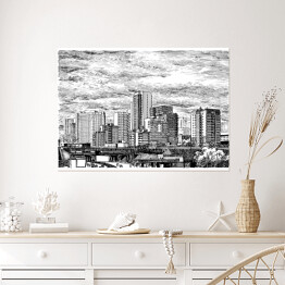 Plakat Widok miasta z drapaczami chmur