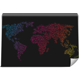 Fototapeta samoprzylepna Mapa świata z kolorowych kwadratów