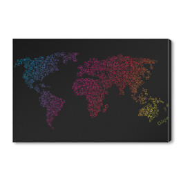 Obraz na płótnie Mapa świata z kolorowych kwadratów