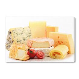 Różne rodzaje serów na białym tle
