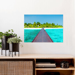 Plakat samoprzylepny Luksusowe wakacje na tropikalnej wyspie