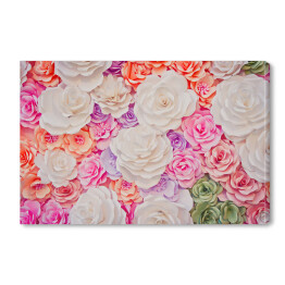 Obraz na płótnie Piękne ułożone kwiaty róż w pastelowych kolorach