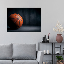 Plakat Piłka do koszykówki na czarnym tle