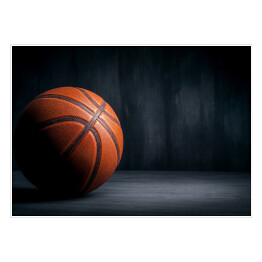 Plakat samoprzylepny Piłka do koszykówki na czarnym tle