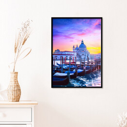 Plakat w ramie Wenecja w trakcie przepięknego zachodu slońca