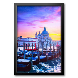 Obraz w ramie Wenecja w trakcie przepięknego zachodu slońca
