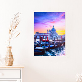 Plakat Wenecja w trakcie przepięknego zachodu slońca