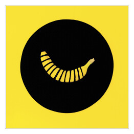 Plakat samoprzylepny Pasiasty banan w czarnym okręgu