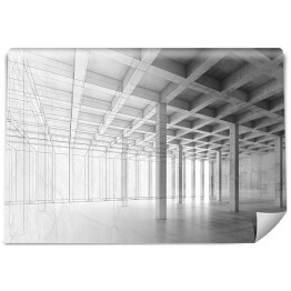 Fototapeta winylowa zmywalna Otwarty pokój z betonowymi kolumnami - 3D