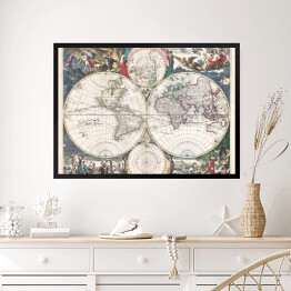 Starodawna mapa świata w stylu vintage