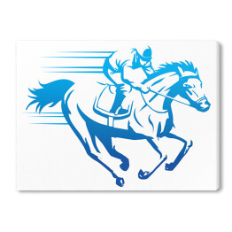 Obraz na płótnie Niebieski zarys konia na białym tle