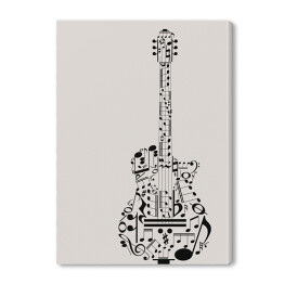 Obraz na płótnie Gitara zbudowana z nut