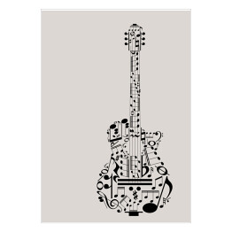 Gitara zbudowana z nut