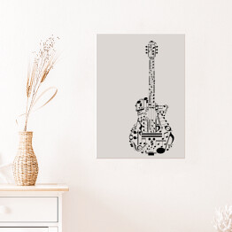 Plakat samoprzylepny Gitara zbudowana z nut