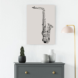 Obraz na płótnie Saksofon zbudowany z nut
