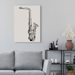 Obraz na płótnie Saksofon zbudowany z nut