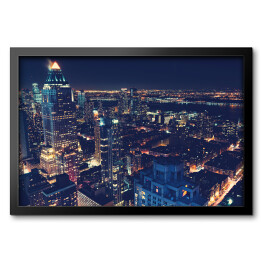 Obraz w ramie Panorama Nowego Jorku w nocy